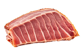 Authentic Italian Cured Meat: Close-up of Speck on transparent background PNG file