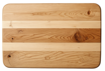 Rustic Wooden Cutting Board Isolated on White Background