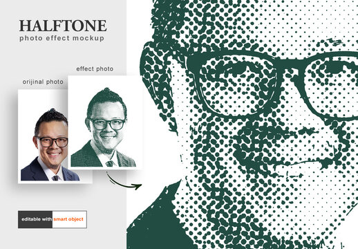 Halftone Photo Effect Mockup