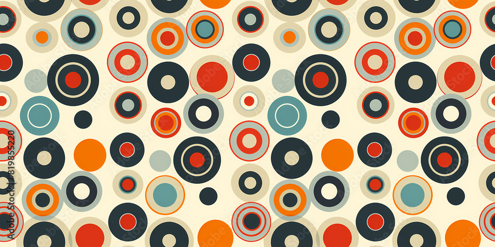 Poster abstract overlapping circles pattern in multiple colors on light background. geometric illustration 