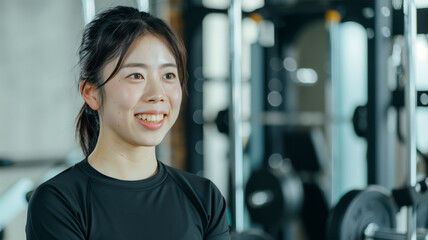 Obraz premium 若い女性 トレーナー スポーツジム