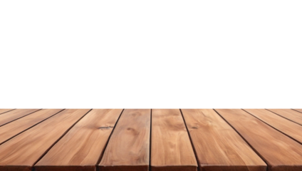 Empty wooden table top Brown For displaying product ,The background is transparent.