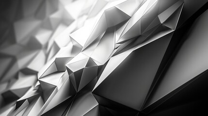 Abstract geometric black and white 3D wall