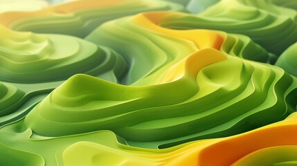 Vibrant abstract green and yellow wavy texture