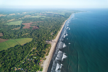 Panoramic view ocean long beach