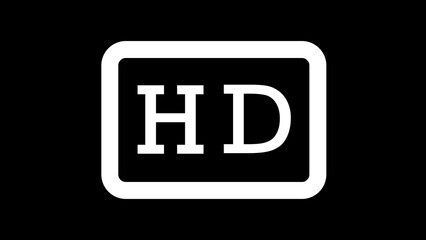 HD symbol on black background