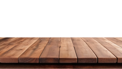 Empty wooden table top Brown For displaying product ,The background is transparent.