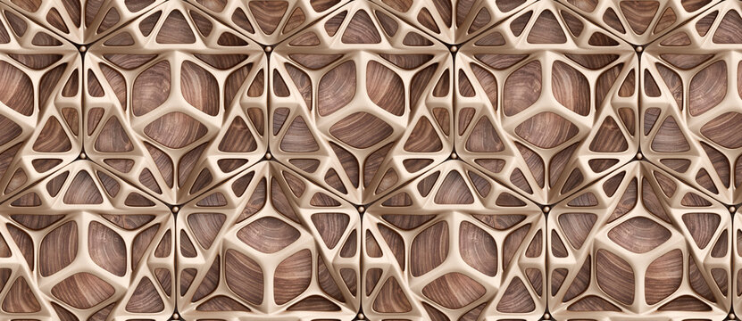 3d hard metal frame tiles on gray concrete background