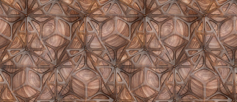 3d hard metal frame tiles on gray concrete background