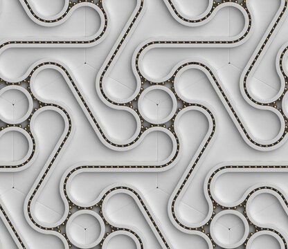 3D gray metal wall with three dimensional ribbon shapes connected by silver hinges located above the hexagons. High quality seamless realistic texture.