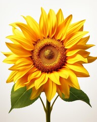Obraz premium A photo of a sunflower in full bloom against a white background.