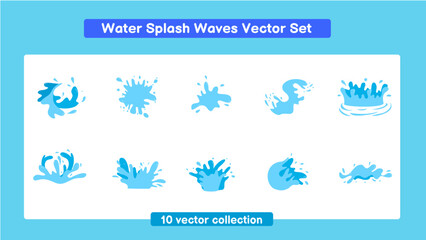 Water Splash Waves Vector Set