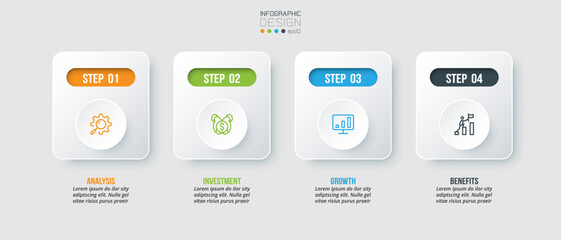 Infographic template business concept with step.
