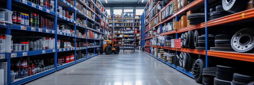 Auto parts store with cart