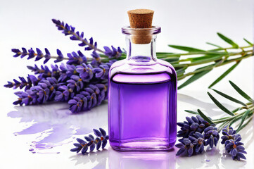 Lavender oil. Watercolor style.