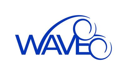 Word wave with abstract wave lines graphic logo design
