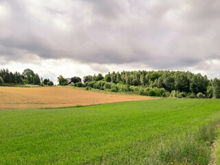 Cloudy day in Kashubia Poland.