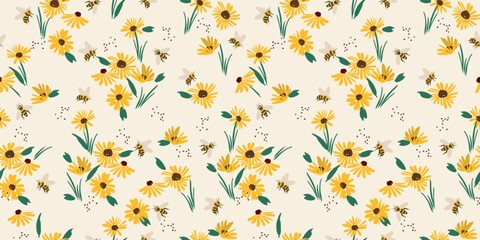 Floral seamless pattern. Vector design for paper, cover, fabric, interior decor and other