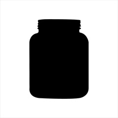 Square glass jar silhouette isolated on white background. Glass jar icon vector illustration design.
