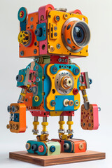 Colorful kit for kids to build simple robots, promoting STEM learning.