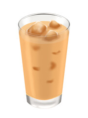 グラスに入ったアイスミルクティー　tea with milk