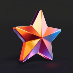 star icon design tridimensional and colorful on dark background