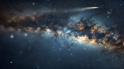 Fototapeta premium A star is shooting through the sky, leaving a trail of light behind it