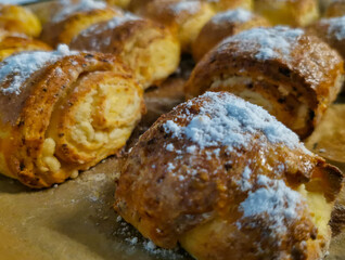 Fresh hot cottage cheese pastries