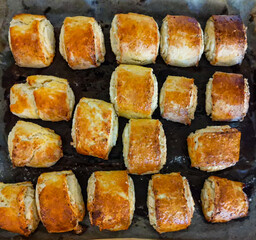 Fresh hot cottage cheese pastries