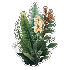 a sticker of a decorative plants