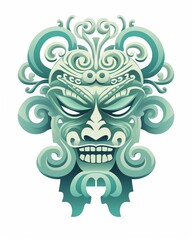 A green mask with a white outline