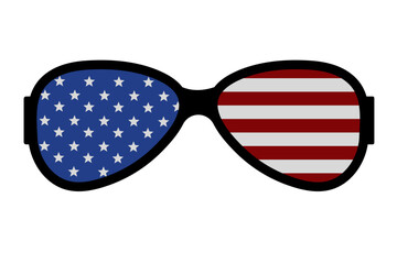 USA Glasses Design Isolated Background.