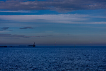 Blyth Pier in the Evening Blue Sky