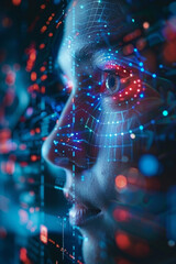Biometric data scanning for secure facility access.
