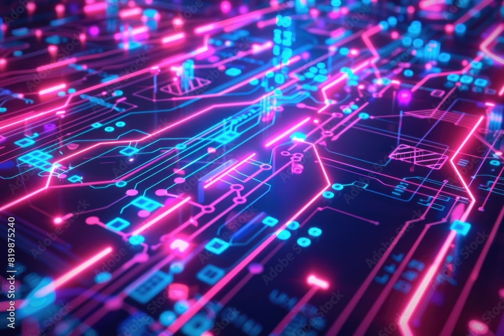 Aufkleber detailed view of a computer circuit board, suitable for technology concepts