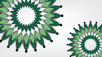 Green colour mandala on white background. Design for card, background, invitation card, poster, banner