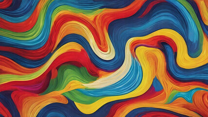 Fototapeta premium Colorful Rainbow Elegance: Wave Texture Pattern in Artistic Illustration