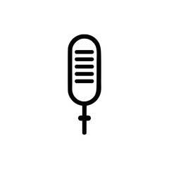 Microphone icon. Black Microphone icon on white background. Vector illustration