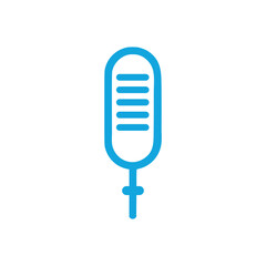 Microphone icon on white background. Vector illustration in trendy flat style