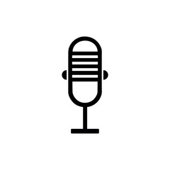 Microphone icon. Black Microphone icon on white background. Vector illustration