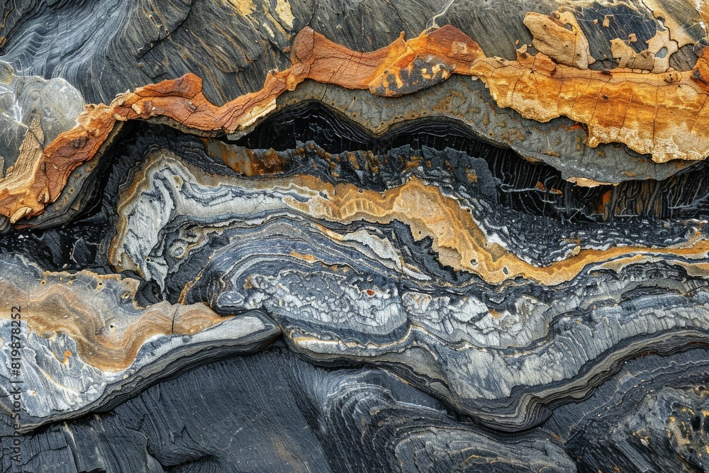 Poster close up view of a unique rock pattern, suitable for geological studies or background imagery