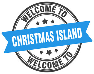 Welcome to Christmas Island stamp. Christmas Island round sign