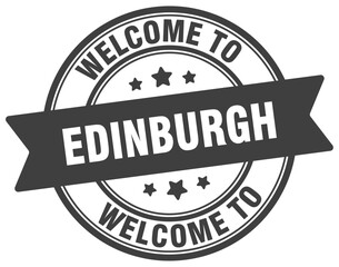 Welcome to Edinburgh stamp. Edinburgh round sign