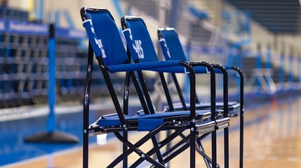 Elevated Referee Chairs Overlooking Volleyball Court for Officiating Matches