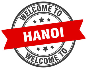 Fototapeta premium Welcome to Hanoi stamp. Hanoi round sign