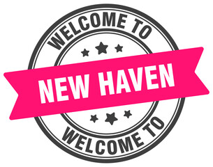 Welcome to New Haven stamp. New Haven round sign