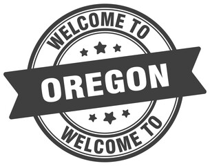 Welcome to Oregon stamp. Oregon round sign