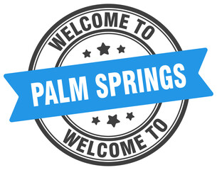 Welcome to Palm Springs stamp. Palm Springs round sign
