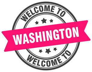 Welcome to Washington stamp. Washington round sign