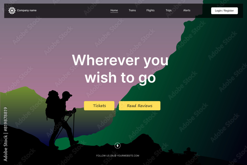 Canvas Prints travel website landing page ui design isolated - vector illustration